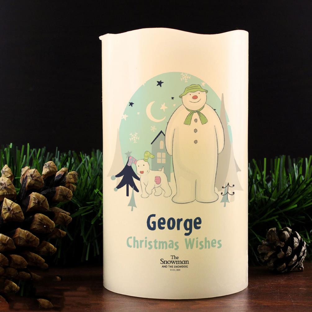 Personalised The Snowman and the Snowdog LED Candle Extra Image 3